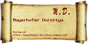 Mayerhofer Dorottya névjegykártya